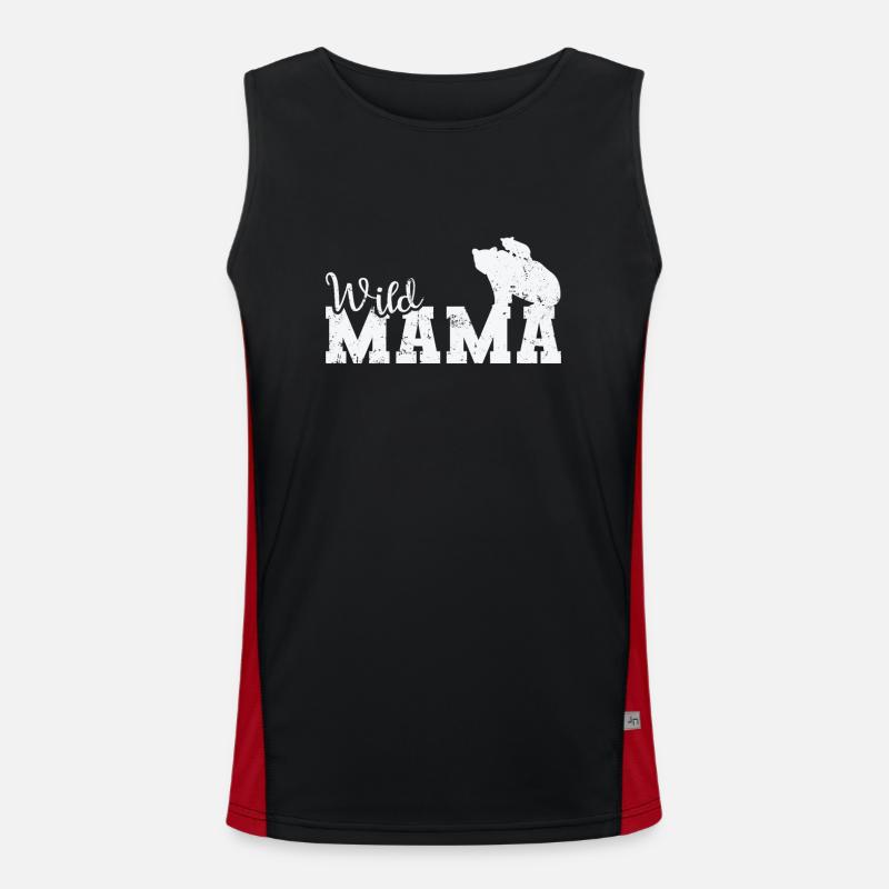Wild Mama Bär Wald Tier Funktionelles Kontrast-Tank Top für Männer 