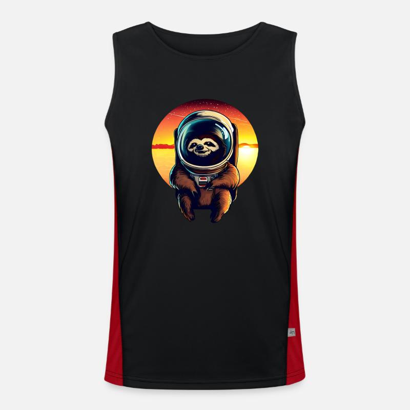 Lazyer in space at sunset Men's Functional Contrast Tank Top 