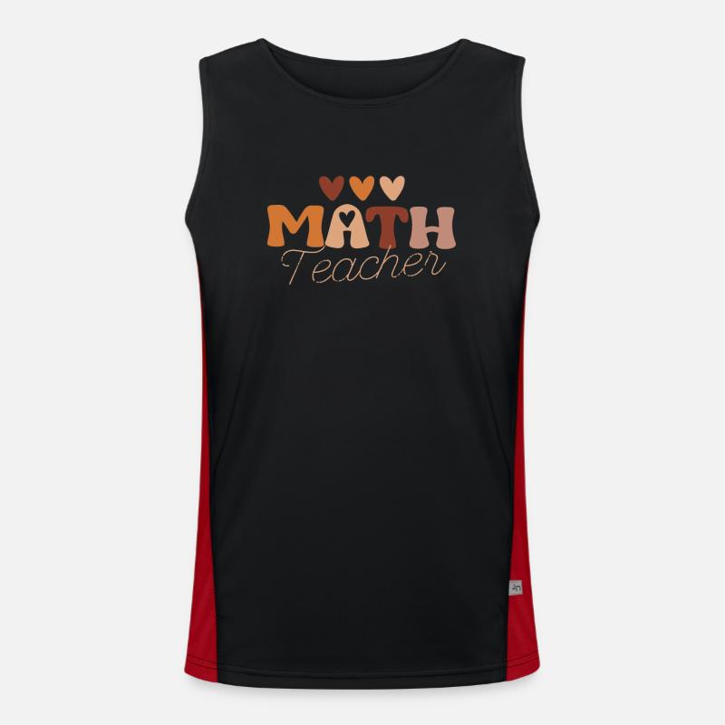 Math Teacher Squad Team Coach Mathematik Zurück Funktionelles Kontrast-Tank Top für Männer 