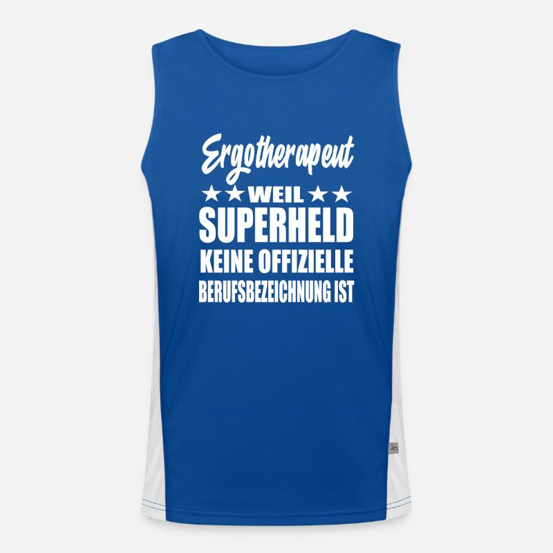 Ergotherapeut Superheld Spruch Funktionelles Kontrast-Tank Top für Männer 