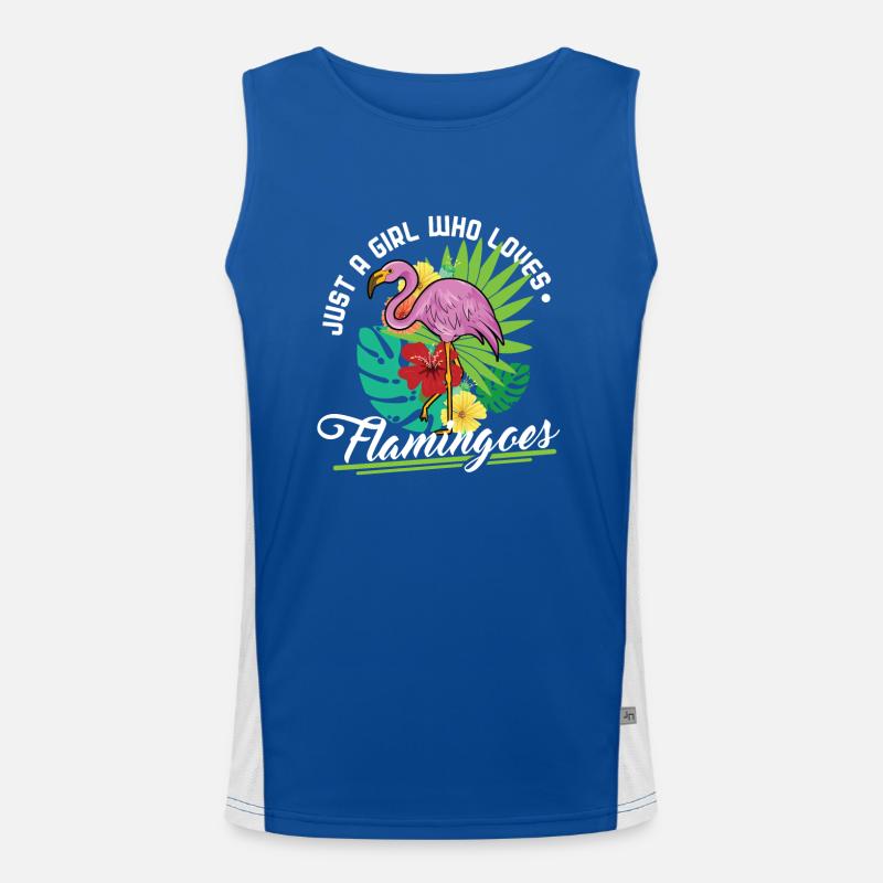 Flamingo Mädchen Funktionelles Kontrast-Tank Top für Männer 