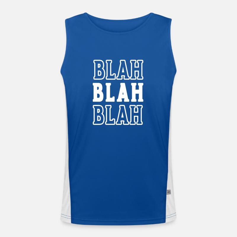 Blah Blah Blah Statement Funktionelles Kontrast-Tank Top für Männer 