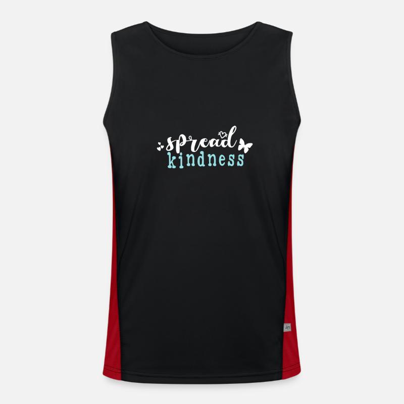 Spread Kindness Statement - Men's Functional Contrast Tank Top  - black/red