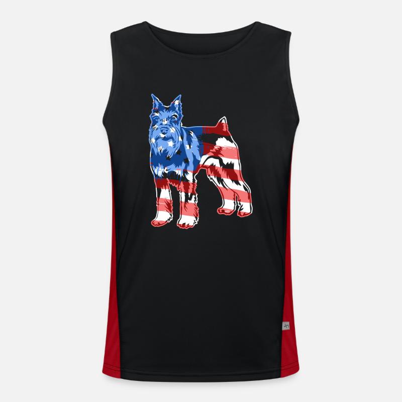 Schnauzer Schnauzer Flag Men's Functional Contrast Tank Top 