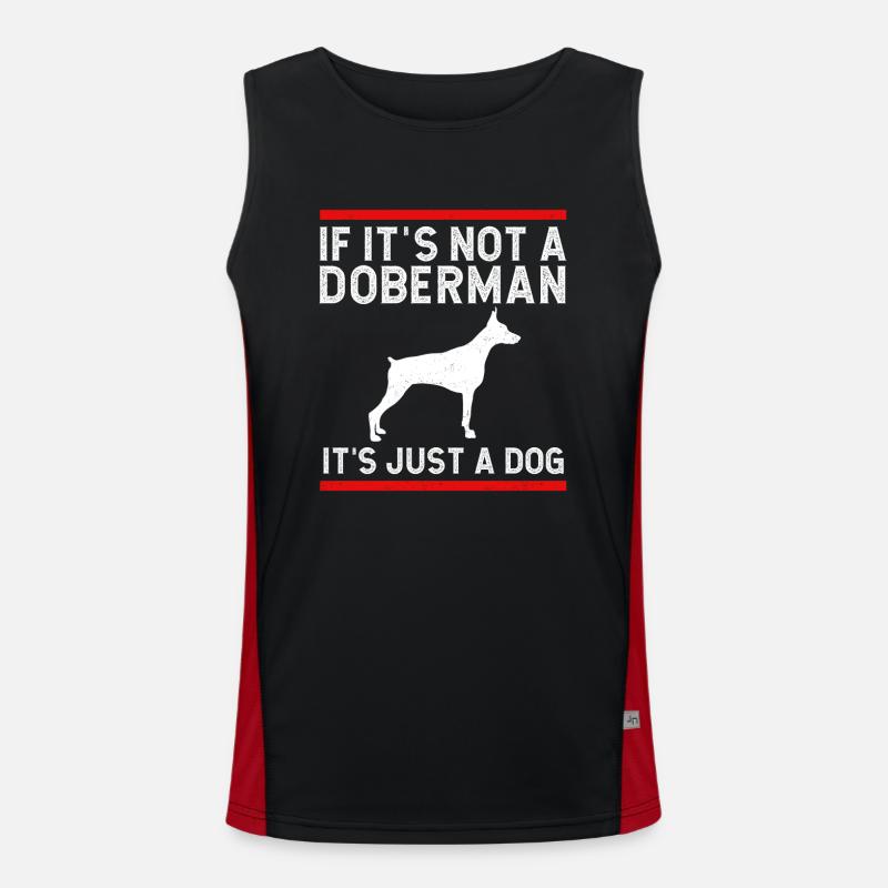 Dobermann Pinscher Hund Dobie Funktionelles Kontrast-Tank Top für Männer 