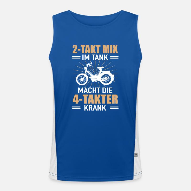 Moped Bastler Mokick Nostalgie 2 Takt 4 Takter Funktionelles Kontrast-Tank Top für Männer 