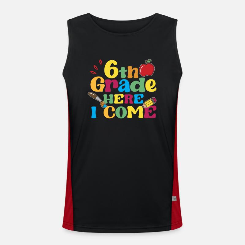 6th grade: This is where I come back to school Men's Functional Contrast Tank Top 