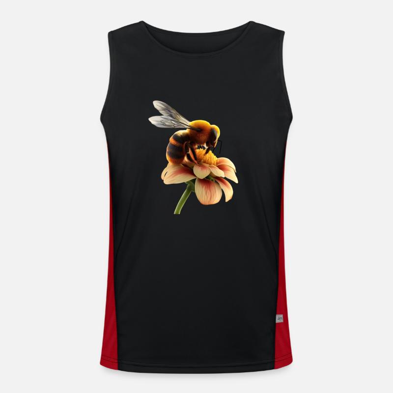 Abeille sur fleur Débardeur respirant contrasté Homme 