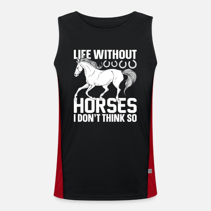 Une vie sans chevaux - je ne pense pas - (2) Débardeur respirant contrasté Homme 