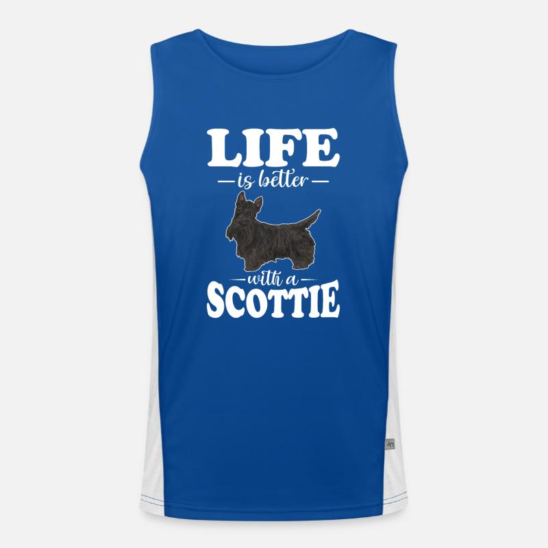 Scottish Terrier Scottie Dog Men's Functional Contrast Tank Top 