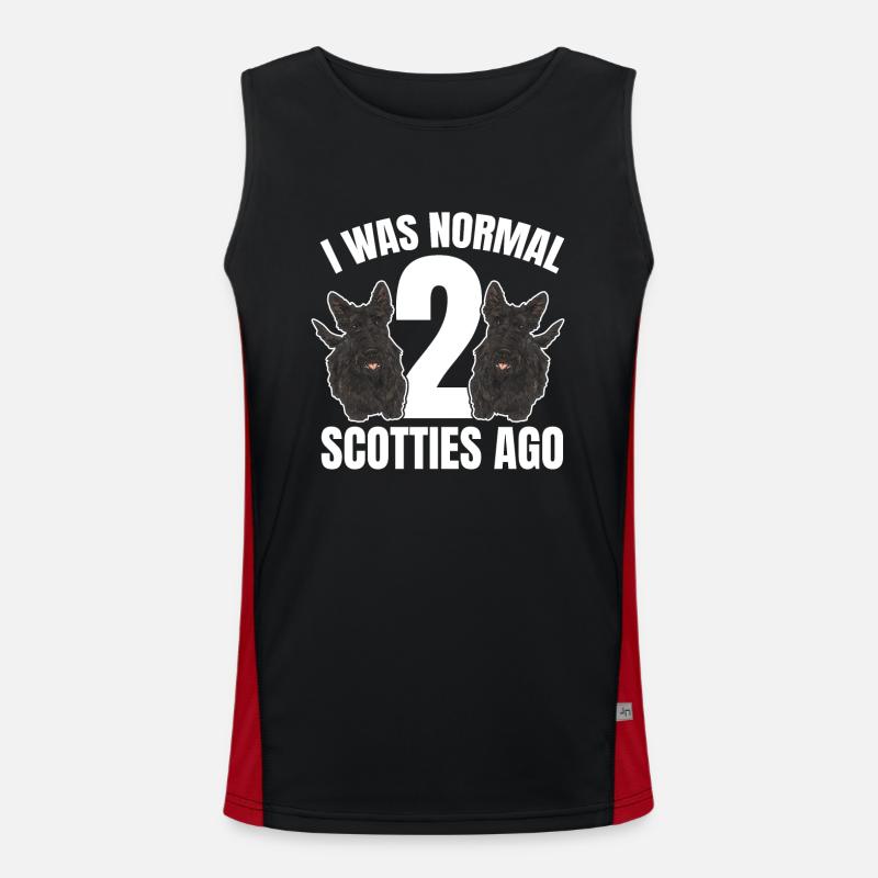 Scottish Terrier Scottie Hund Funktionelles Kontrast-Tank Top für Männer 