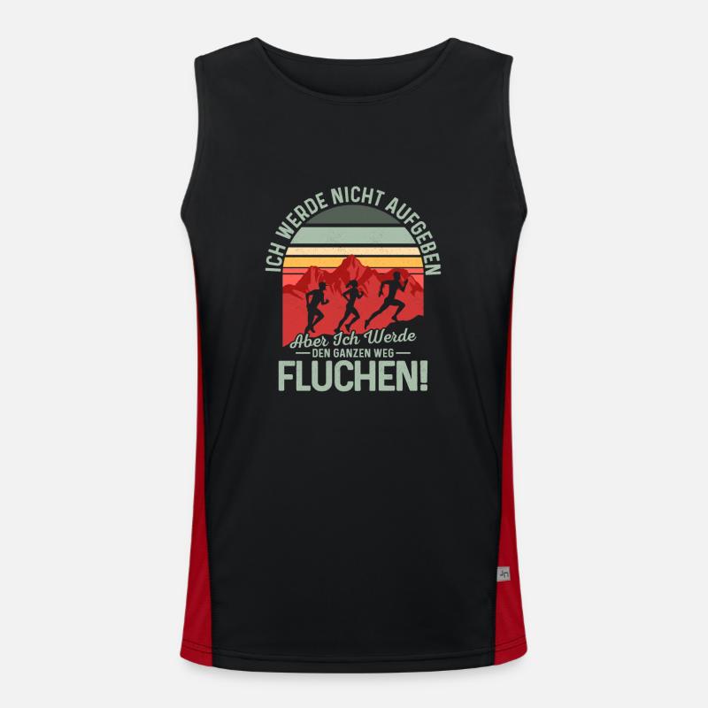 Ich werde nicht aufgeben. Aber ich werde fluchen! Funktionelles Kontrast-Tank Top für Männer 