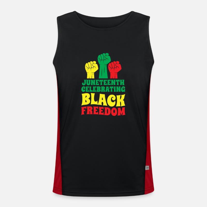 Juneteenth Feier Der Schwarzen Freiheit 1865 Black Funktionelles Kontrast-Tank Top für Männer 