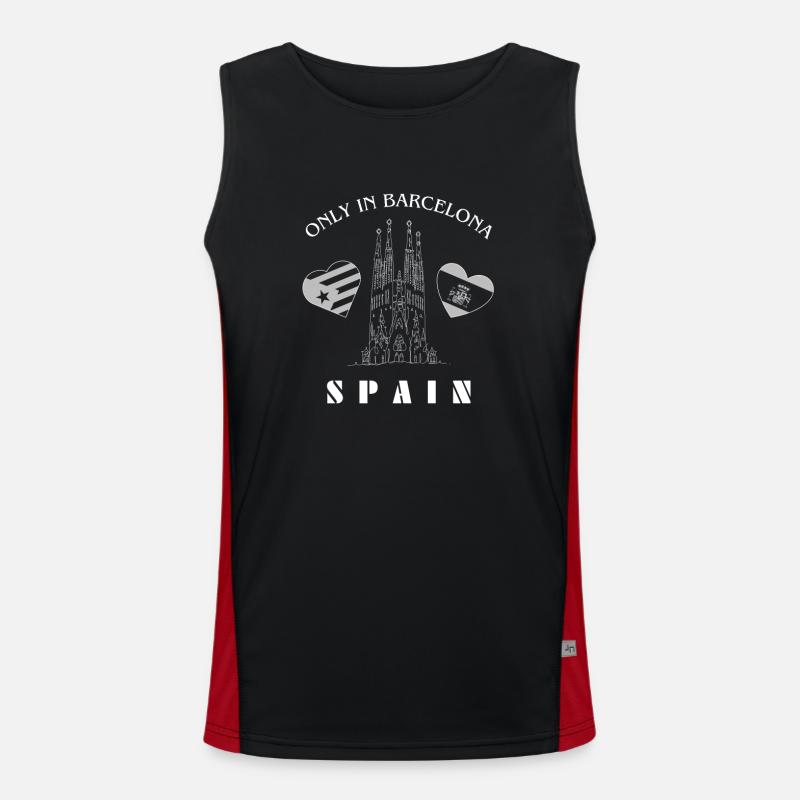 Seulement à Barcelone Déclaration Espagne Espagna Débardeur respirant contrasté Homme 