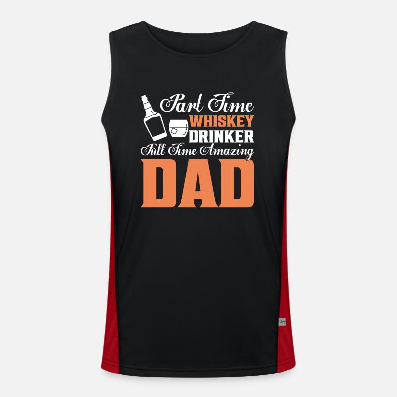 Part Time Whiskey Drinker Full Time Amazing Dad Bo Funktionelles Kontrast-Tank Top für Männer 
