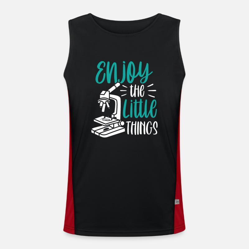 Enjoy the little things Microscope Microscopes Men's Functional Contrast Tank Top 