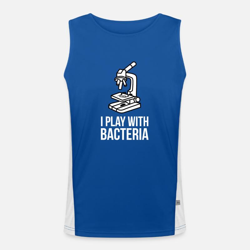 I'm playing with bacteria microscopes microscope Men's Functional Contrast Tank Top 