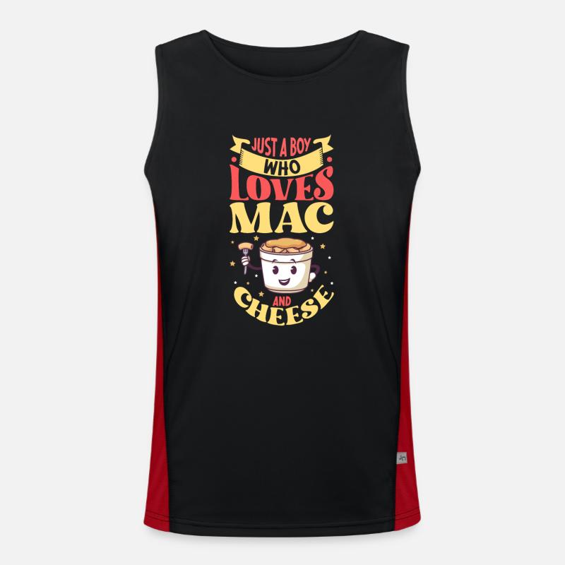 MAC AND CHEESE GIFT: powered by mac & cheese Funktionelles Kontrast-Tank Top für Männer 