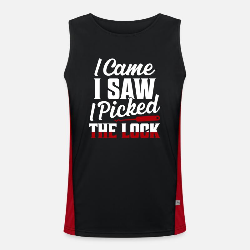 I Came, I Saw, I Picked The Lock Locksmith Lockpic Men's Functional Contrast Tank Top 