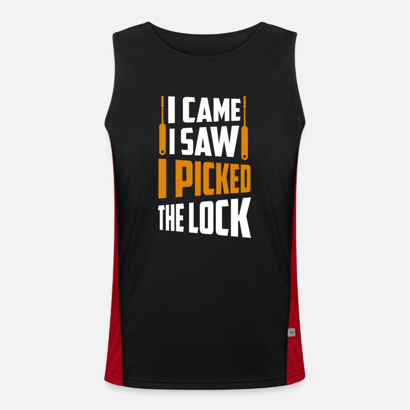 I Came, I Saw, I Picked The Lock Lockpicker Locksm Funktionelles Kontrast-Tank Top für Männer 