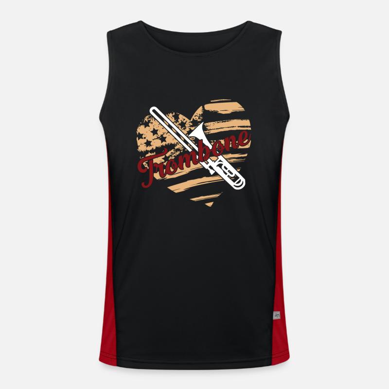Trombone Trombone Flag Men's Functional Contrast Tank Top 