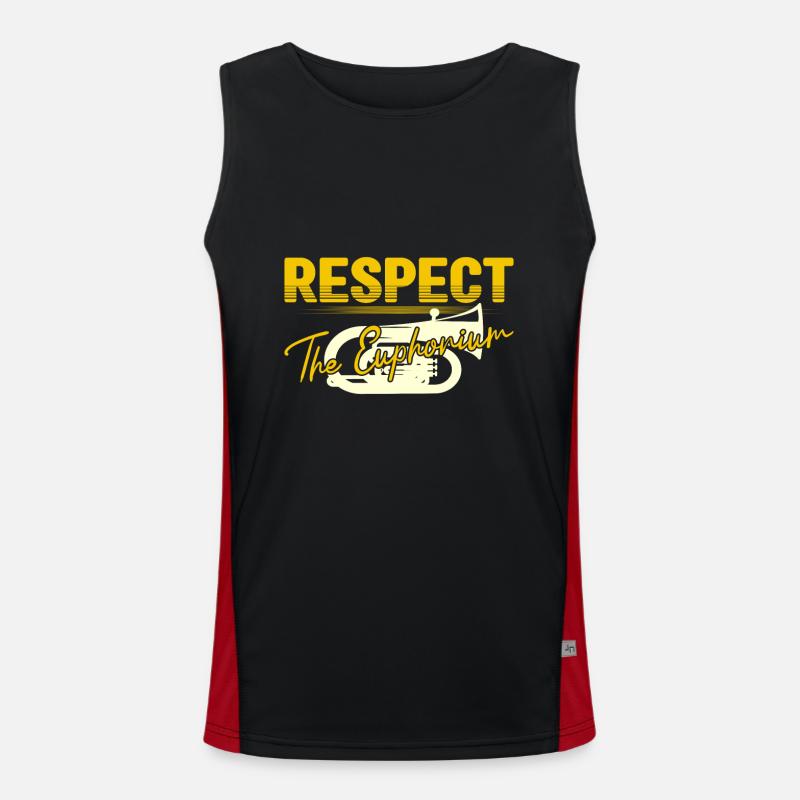 Respect The Euphonium Baritone Player Gift Idea Men's Functional Contrast Tank Top 