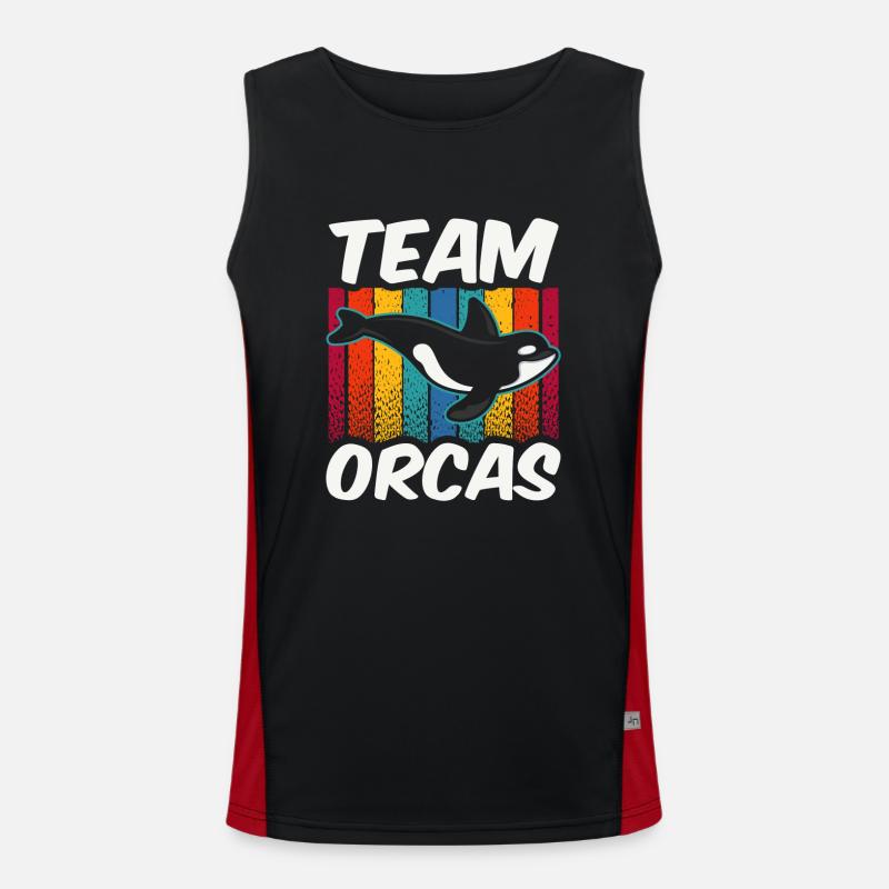 Team Orcas Wal Schützen Orca Meer Funktionelles Kontrast-Tank Top für Männer 