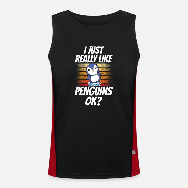 Ich Mag Pinguine Einfach Sehr Pinguin Süß Tier Funktionelles Kontrast-Tank Top für Männer 