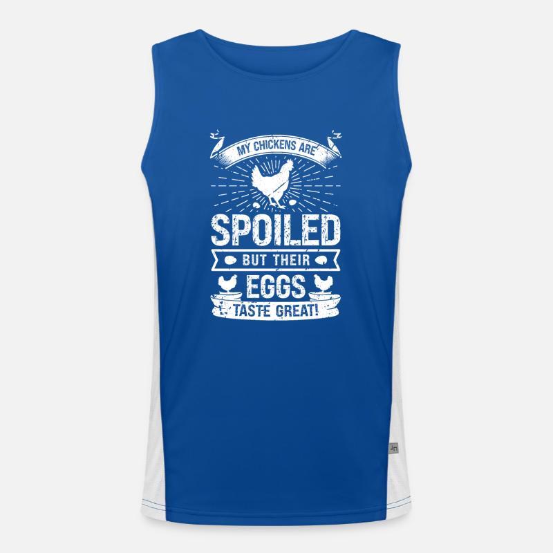 My chickens are spoiled, but their eggs taste good Men's Functional Contrast Tank Top 