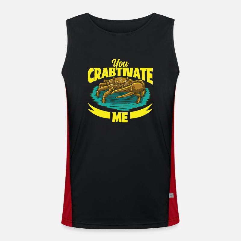 Krabbe krabben krabbenflüsterer Krabbenjagdfischer Funktionelles Kontrast-Tank Top für Männer 