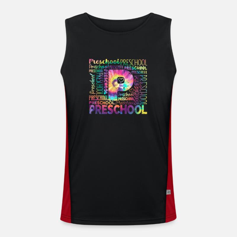 Krawatte Färben Vorschule Typografie Team Vor-K Funktionelles Kontrast-Tank Top für Männer 