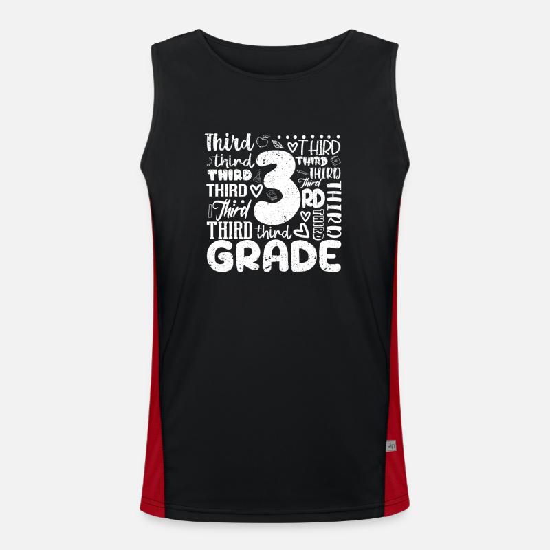 Tie Dye 3rd Class Typography Team Third Class Men's Functional Contrast Tank Top 