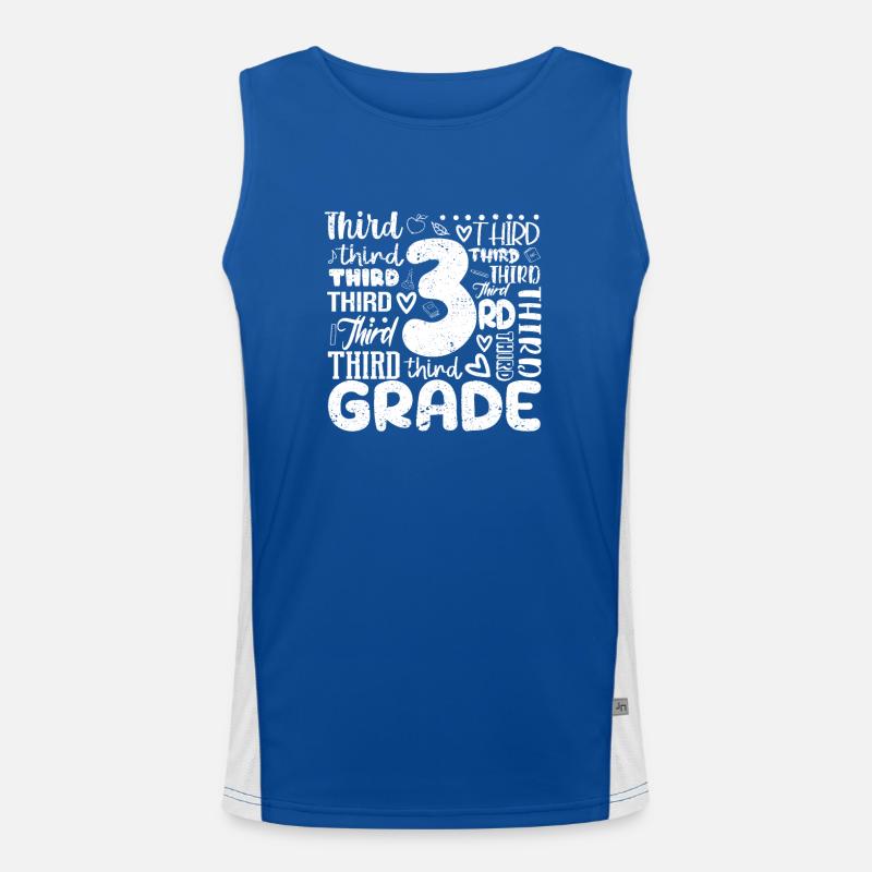 Tie Dye 3rd Class Typography Team Third Class Men's Functional Contrast Tank Top 