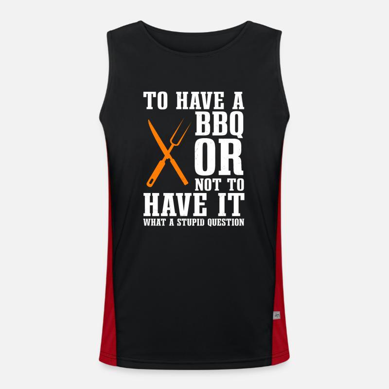 Funny BBQ lover Men's Functional Contrast Tank Top 