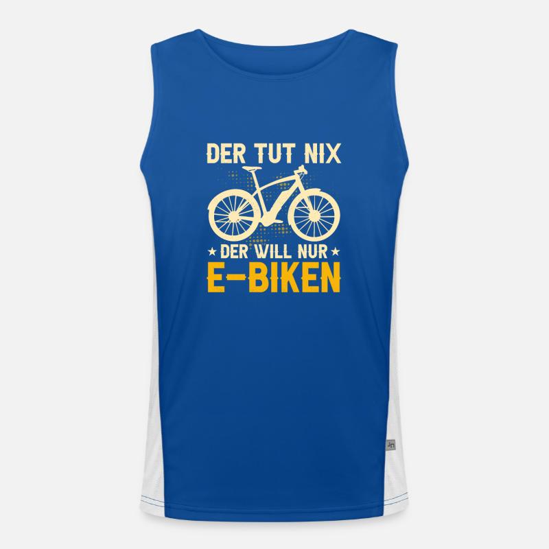 Der tut nix der will nur E-Biken E-Bike Elektrofah Funktionelles Kontrast-Tank Top für Männer 