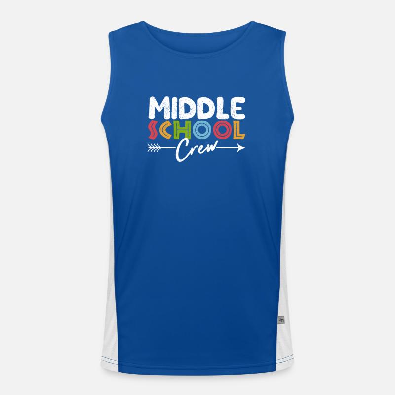 Middle School Crew Retro Funny Lehrer Student Funktionelles Kontrast-Tank Top für Männer 