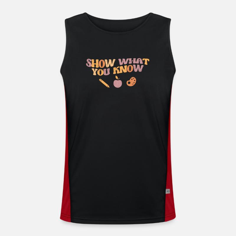 Show What You Know Funny Exam Test Day Student Men's Functional Contrast Tank Top 