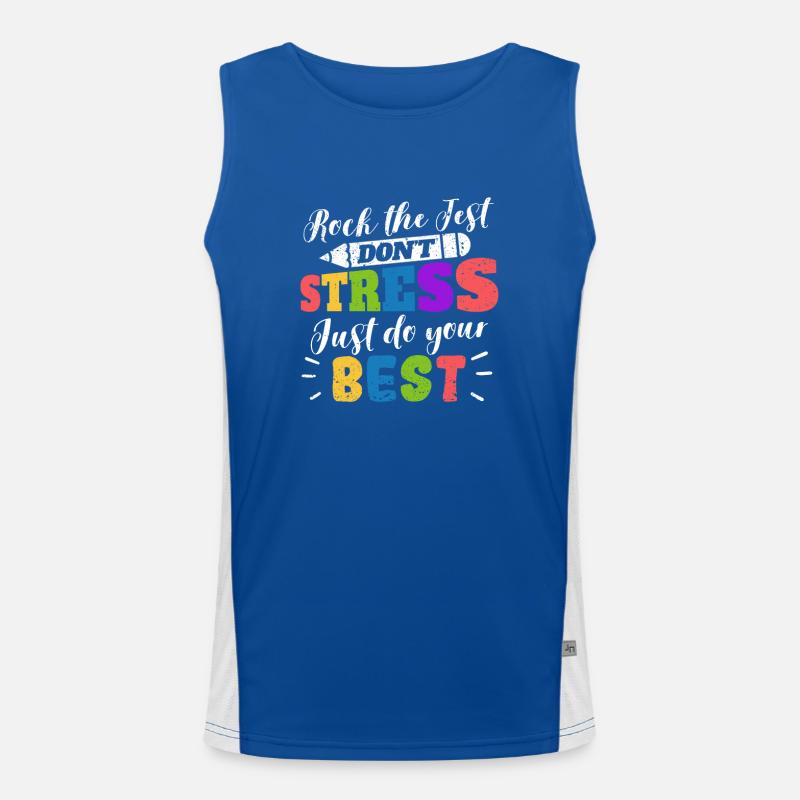Rock The Test No stress, do your best Instructor Men's Functional Contrast Tank Top 