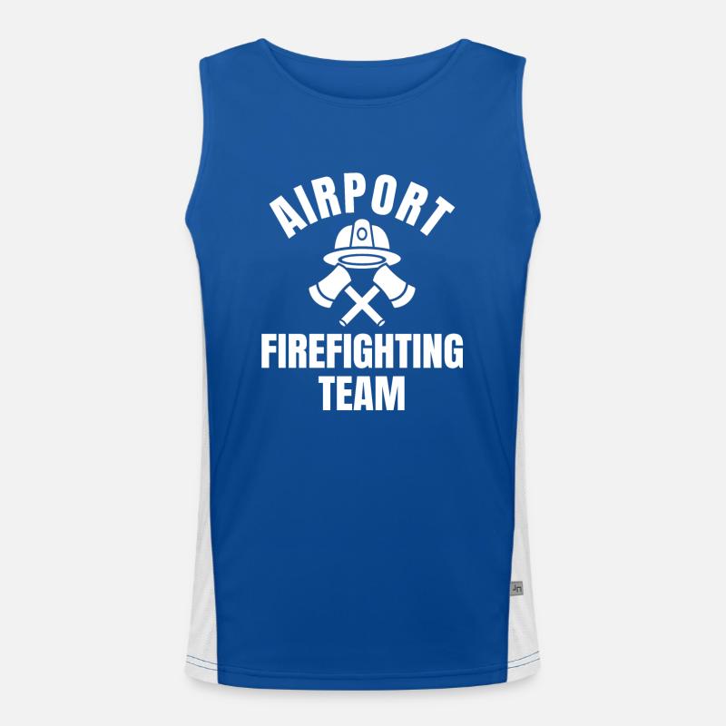 Flughafen Feuerbekämpfungs-Team Funktionelles Kontrast-Tank Top für Männer 