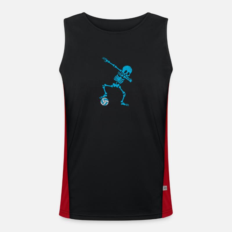 Funny Dab Dabbing Skeleton Water Polo Player Men's Functional Contrast Tank Top 