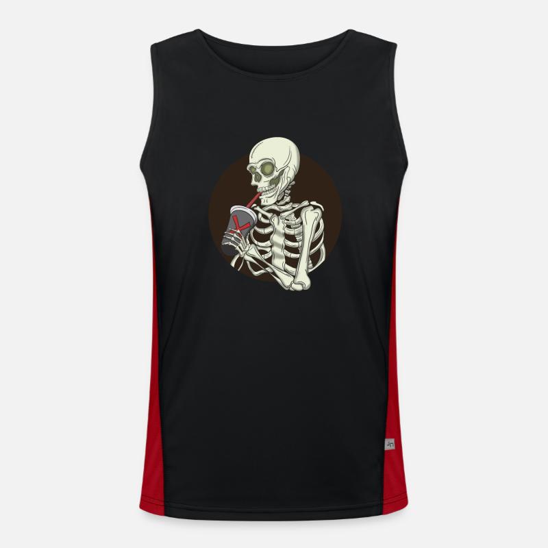 Sceleton Bubble Tea - Men's Functional Contrast Tank Top  - black/red