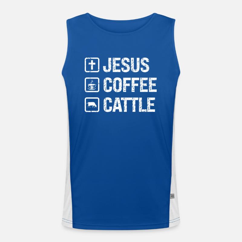 Jesus Coffee Cattle Men's Functional Contrast Tank Top 
