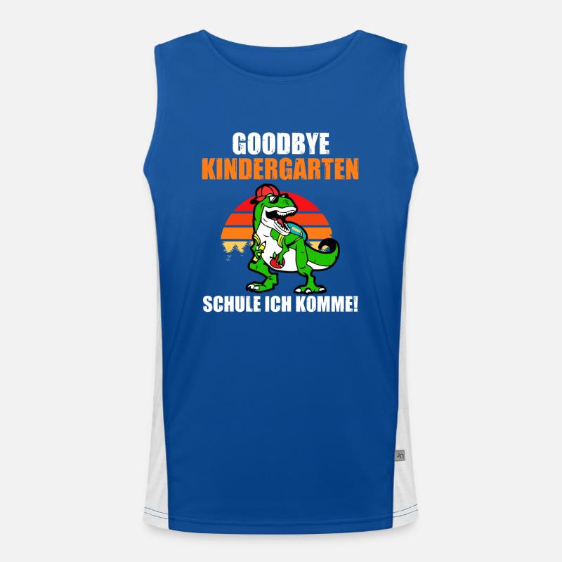 Schulkind Schulbeginn Dinosaurier Einschulung Funktionelles Kontrast-Tank Top für Männer 