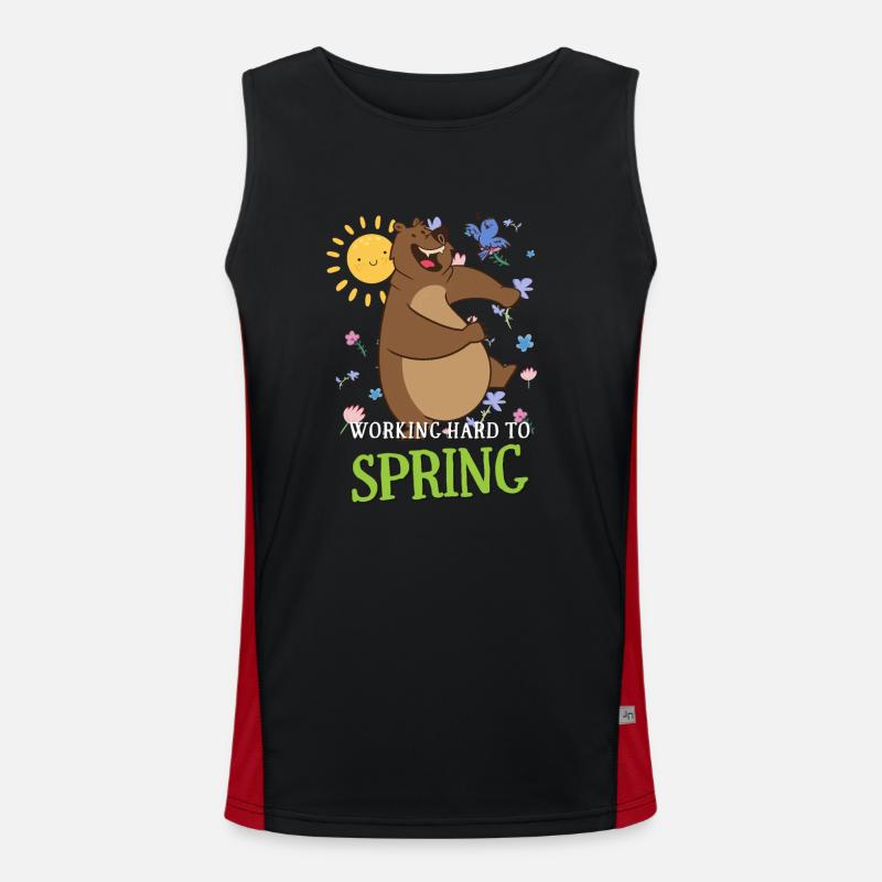 Working Hard To Hate Spring Allergiker Spruch Funktionelles Kontrast-Tank Top für Männer 