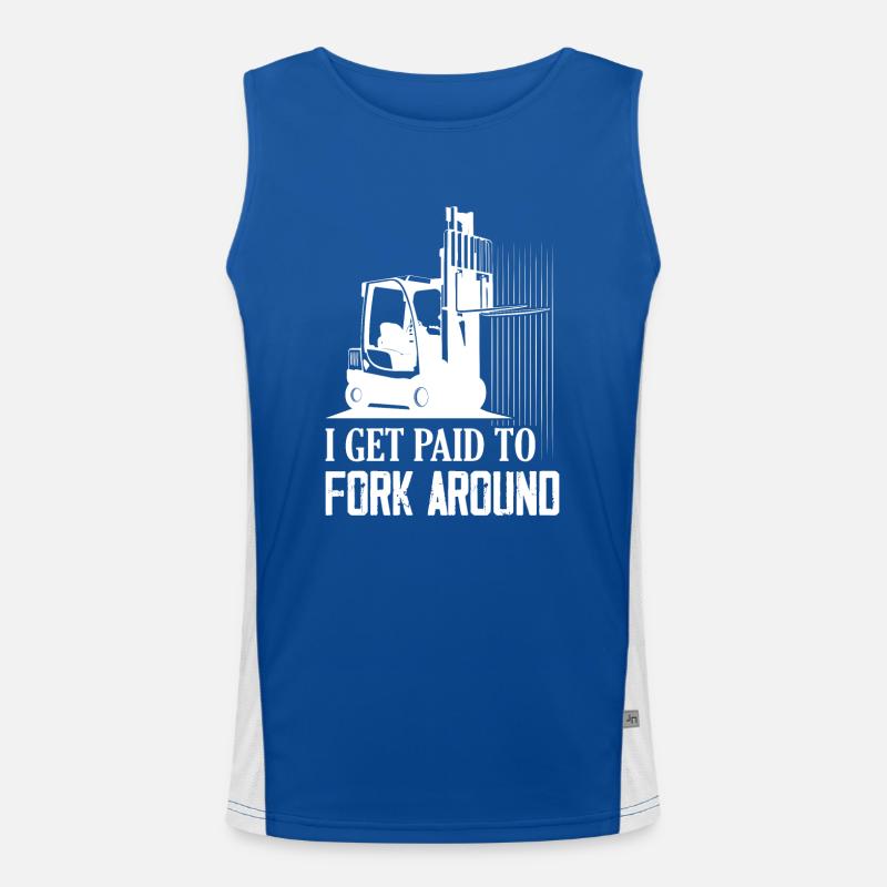 I Get Paid To Fork Around Driver Forklifter Opera Funktionelles Kontrast-Tank Top für Männer 