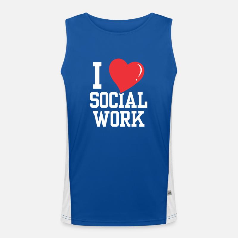 I love social work, training, social workers Men's Functional Contrast Tank Top 