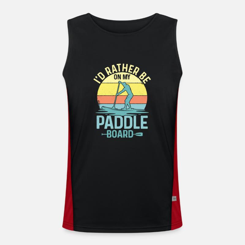 I'd Rather Be On My Paddle Board Stand Up Paddling Funktionelles Kontrast-Tank Top für Männer 