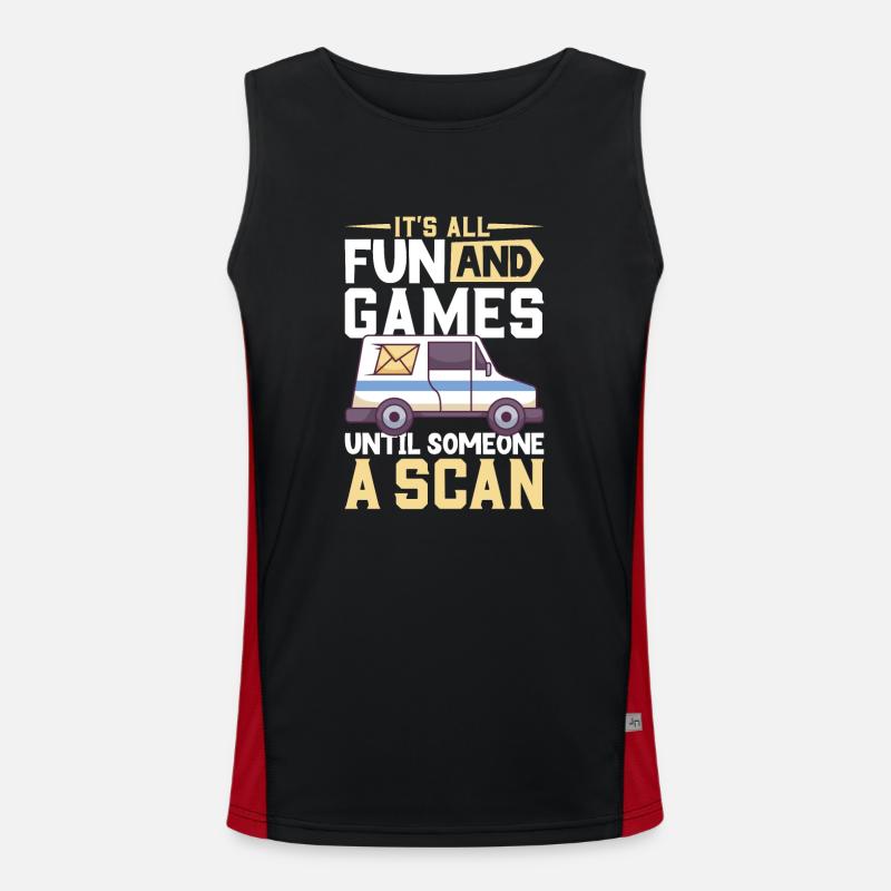 Postangestellte Postdame Postbote Post Funktionelles Kontrast-Tank Top für Männer 