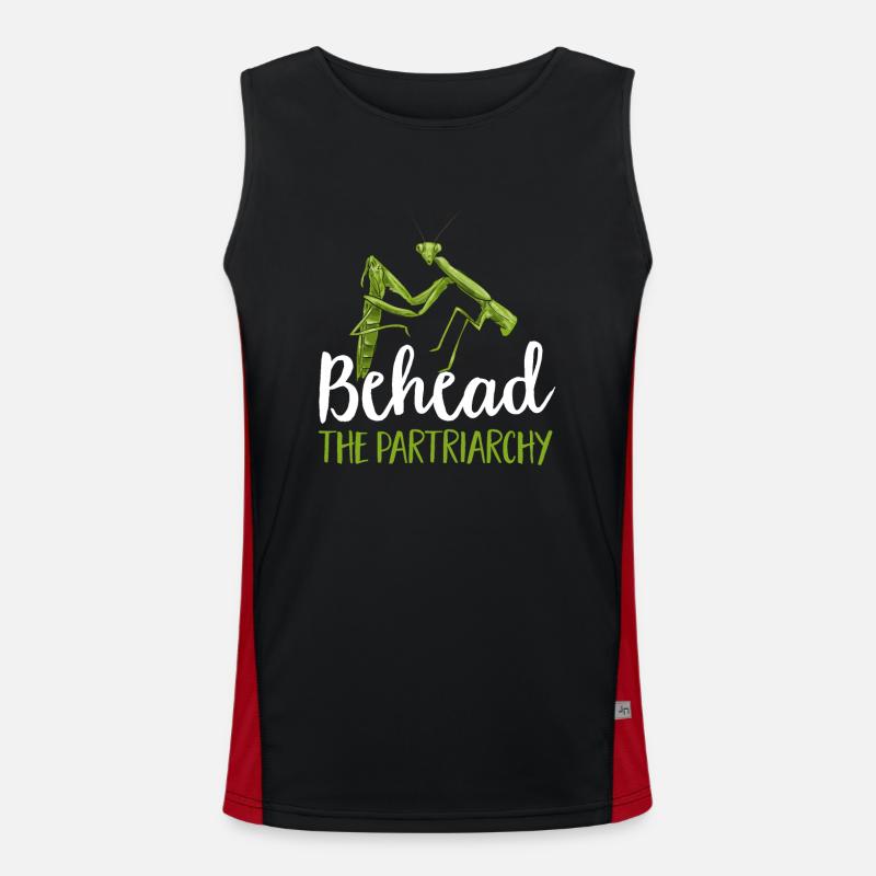 Praying mantis, insect collector, entomologist Men's Functional Contrast Tank Top 