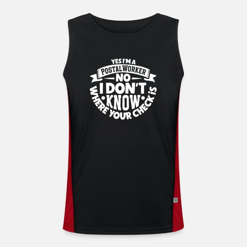 Postal clerk Postlady Postman Post Office Men's Functional Contrast Tank Top 